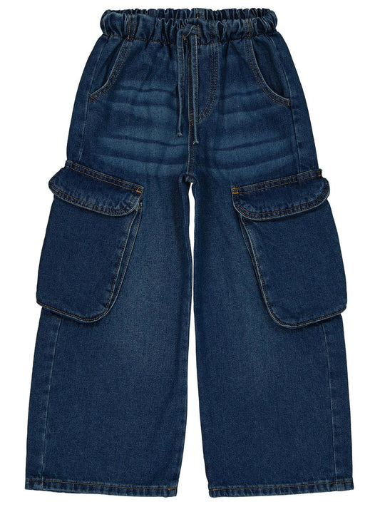 Civil Girls Büyük Cepli  10-13 Yaş Pantolon - Mavi