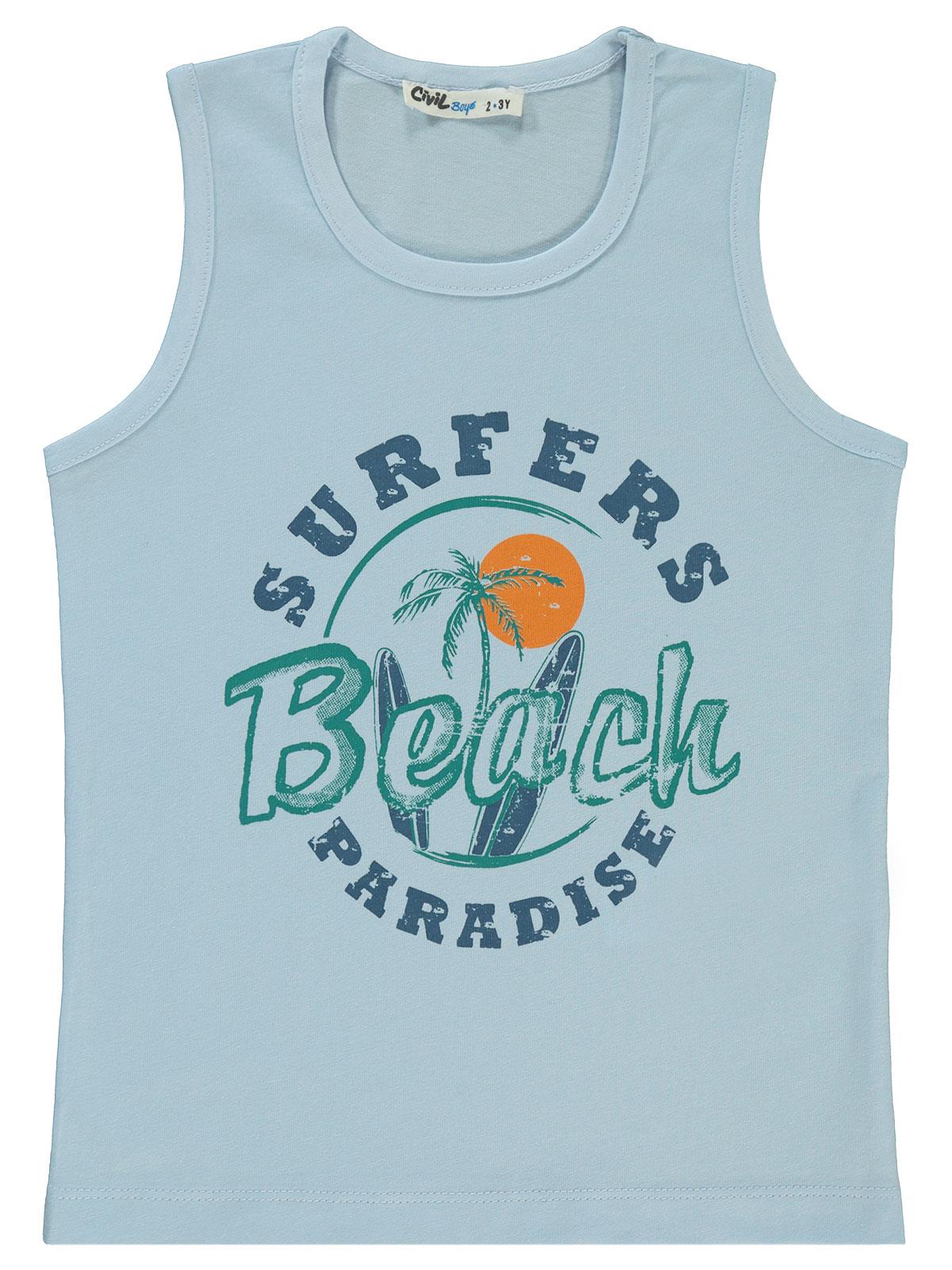 Civil Boys Surfer Beach Baskılı 2-5 Yaş Tişört - Mavi