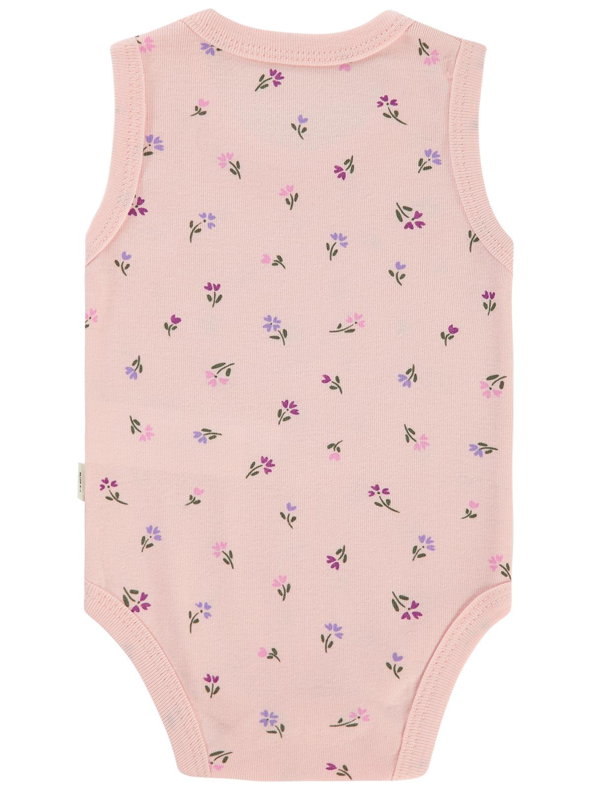 Civil Baby Çiçek Baskılı 1-36 Ay Çıtçıtlı Badi - Ekru