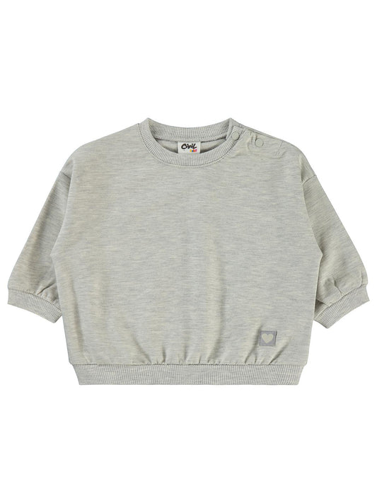 Civil Baby Civil Basic Kalp Etiketli 6-18 Ay Sweatshirt - Gri