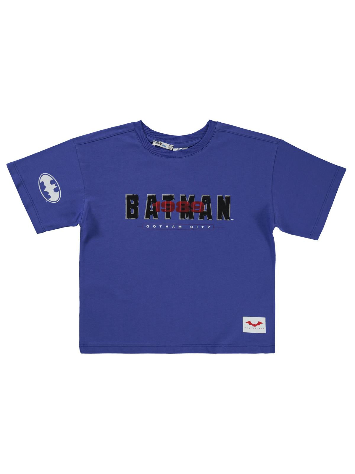 Batman Baskılı 10-13 Yaş Tişört - Mavi