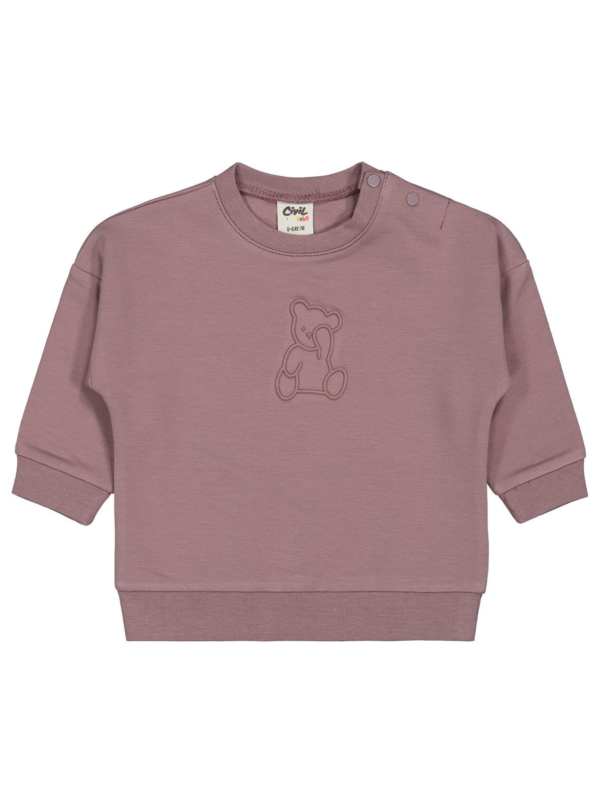 Civil Baby Teddy Baskılı 6-18 Ay Sweatshirt - Lila