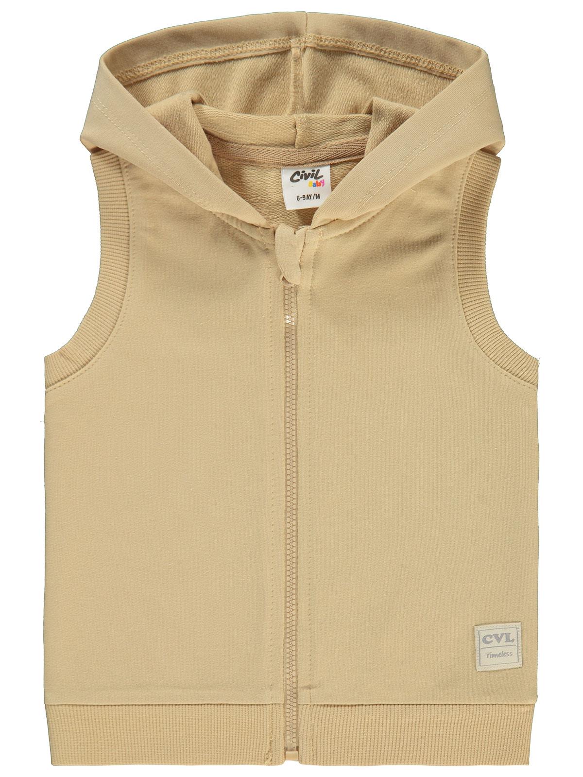 Civil Baby Civil Basic Timeless Kapüşonlu 6-18 Ay Yelek - Kahverengi