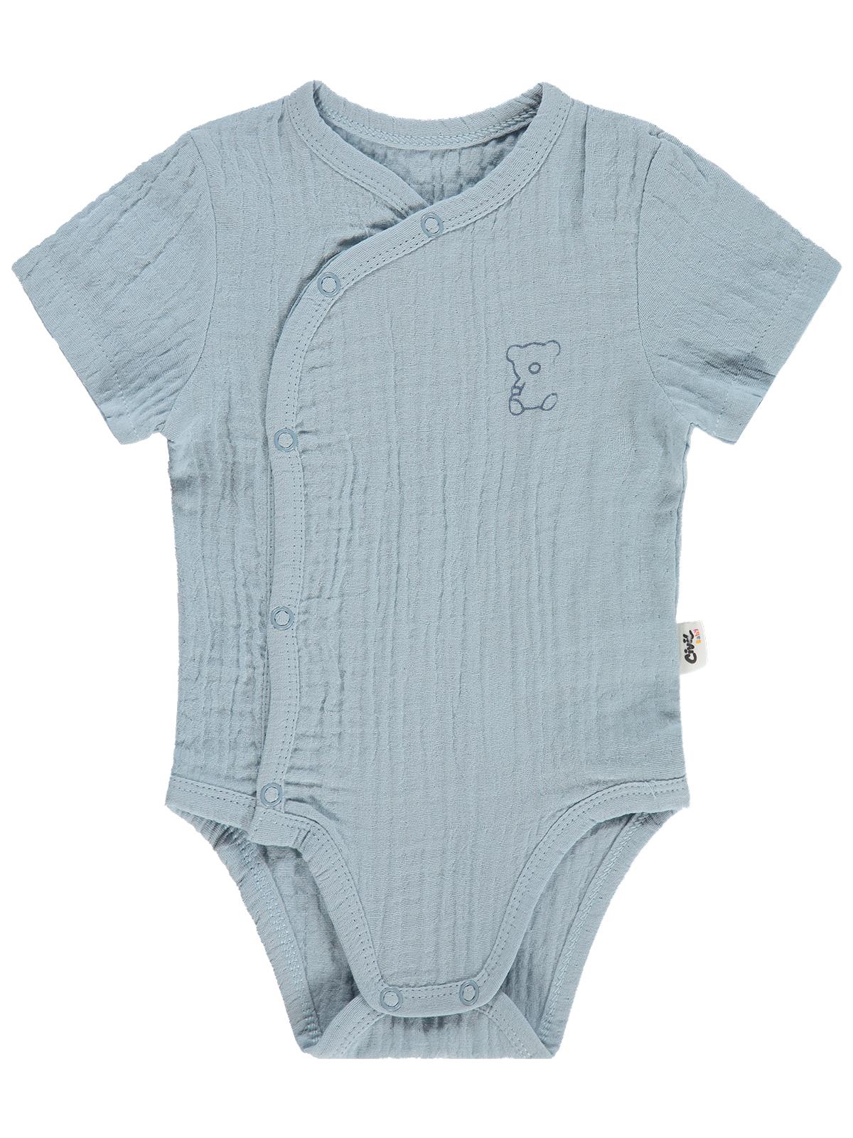 Civil Baby Ayıcık Baskılı 1-18 Ay Çıtçıtlı Badi - Mavi