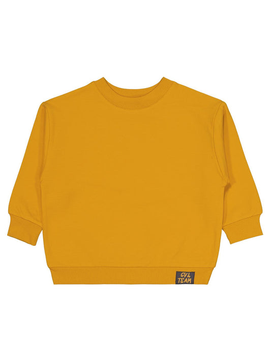Civil Erkek Çocuk Cvl Team Etiketli Sweatshirt | Fırçalı 2 İp | Okul Kreş ve Günlük Kullanım - Hardal