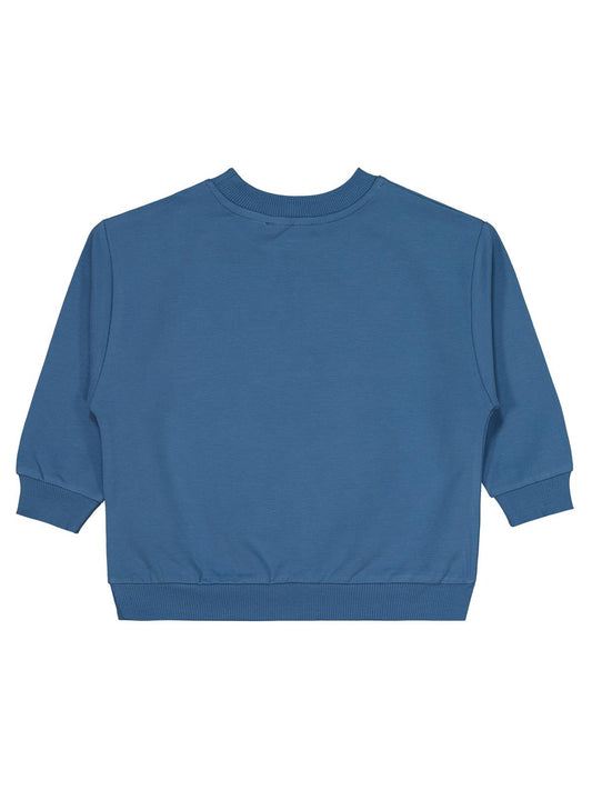 Civil Erkek Çocuk Cvl Team Etiketli Sweatshirt | Fırçalı 2 İp | Okul Kreş ve Günlük Kullanım - Mavi