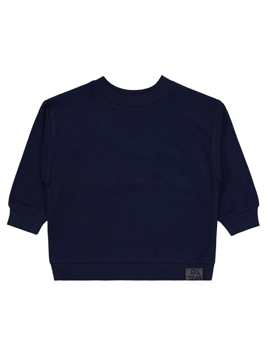 Civil Erkek Çocuk Cvl Team Etiketli Sweatshirt | Fırçalı 2 İp | Okul Kreş ve Günlük Kullanım - Lacivert