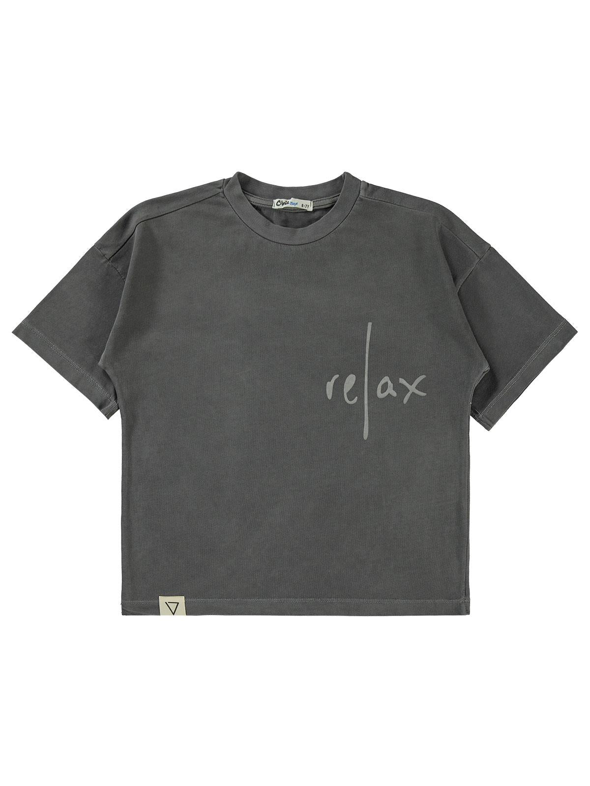 Civil Boys Relax Baskılı 6-9 Yaş Tişört - Gri