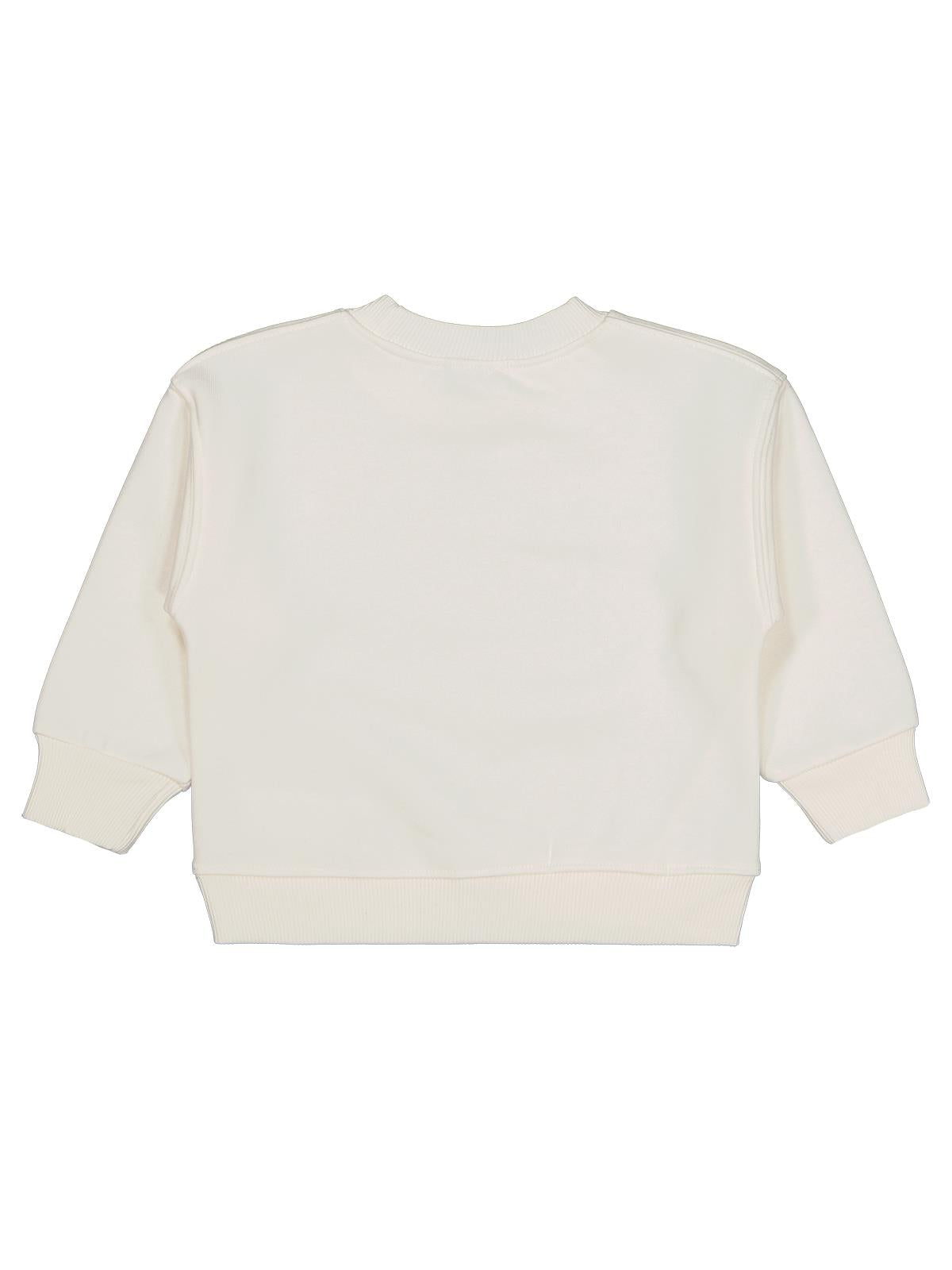 Civil Kız Çocuk Düz Sweatshirt | 3 İp Uzun Kol Bisiklet Yaka | Okul Kreş ve Günlük Kullanım - Ekru