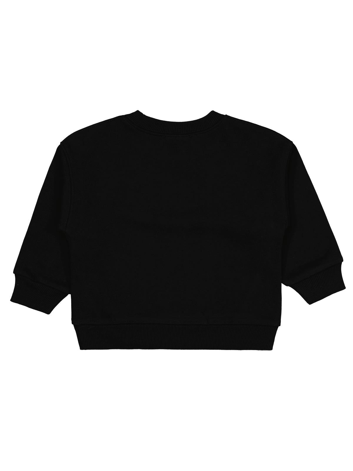 Civil Kız Çocuk Düz Sweatshirt | 3 İp Uzun Kol Bisiklet Yaka | Okul Kreş ve Günlük Kullanım - Siyah
