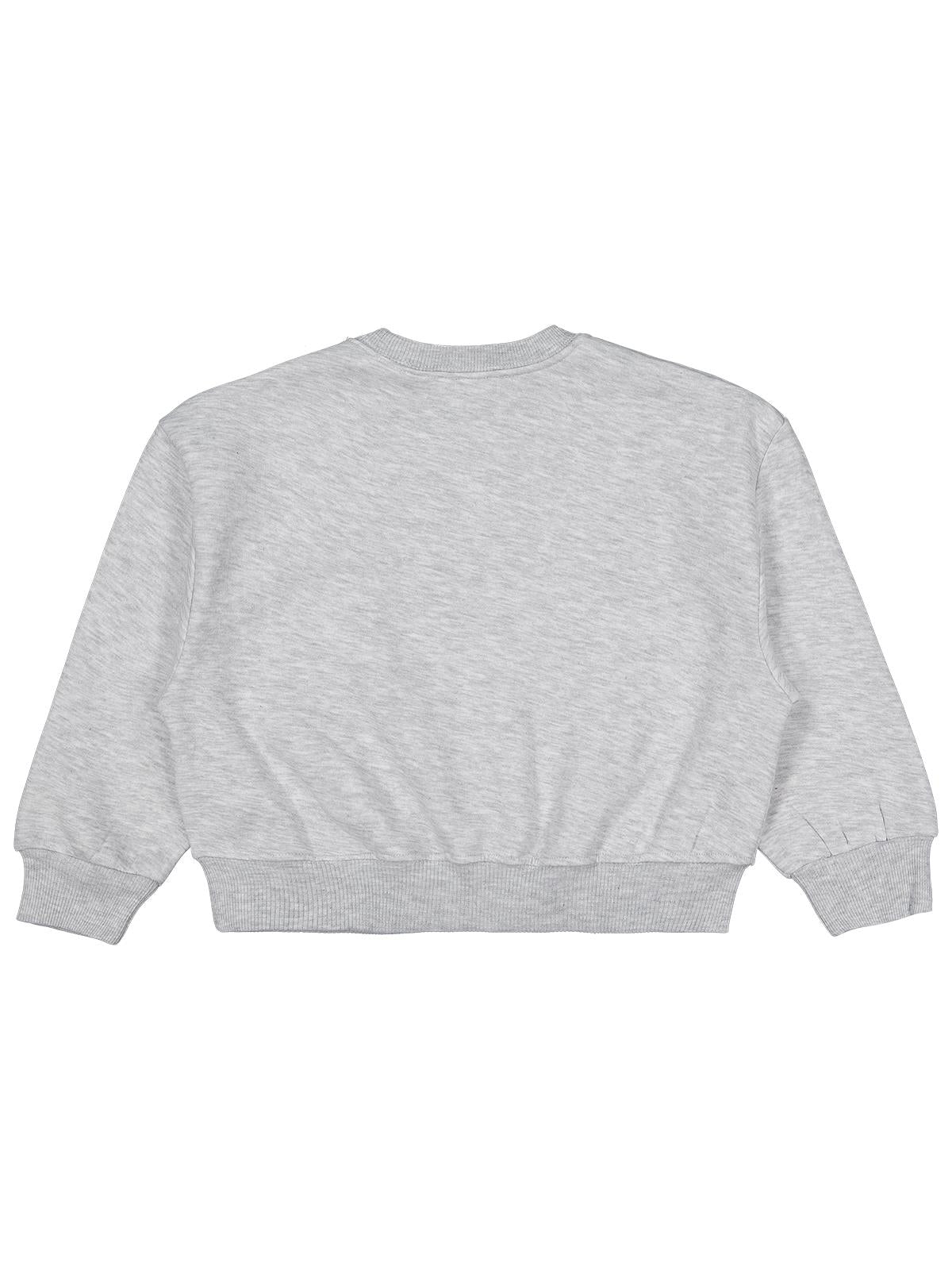 Civil Kız Çocuk Düz Sweatshirt | 3 İp Uzun Kol Bisiklet Yaka | Okul Kreş ve Günlük Kullanım - Gri