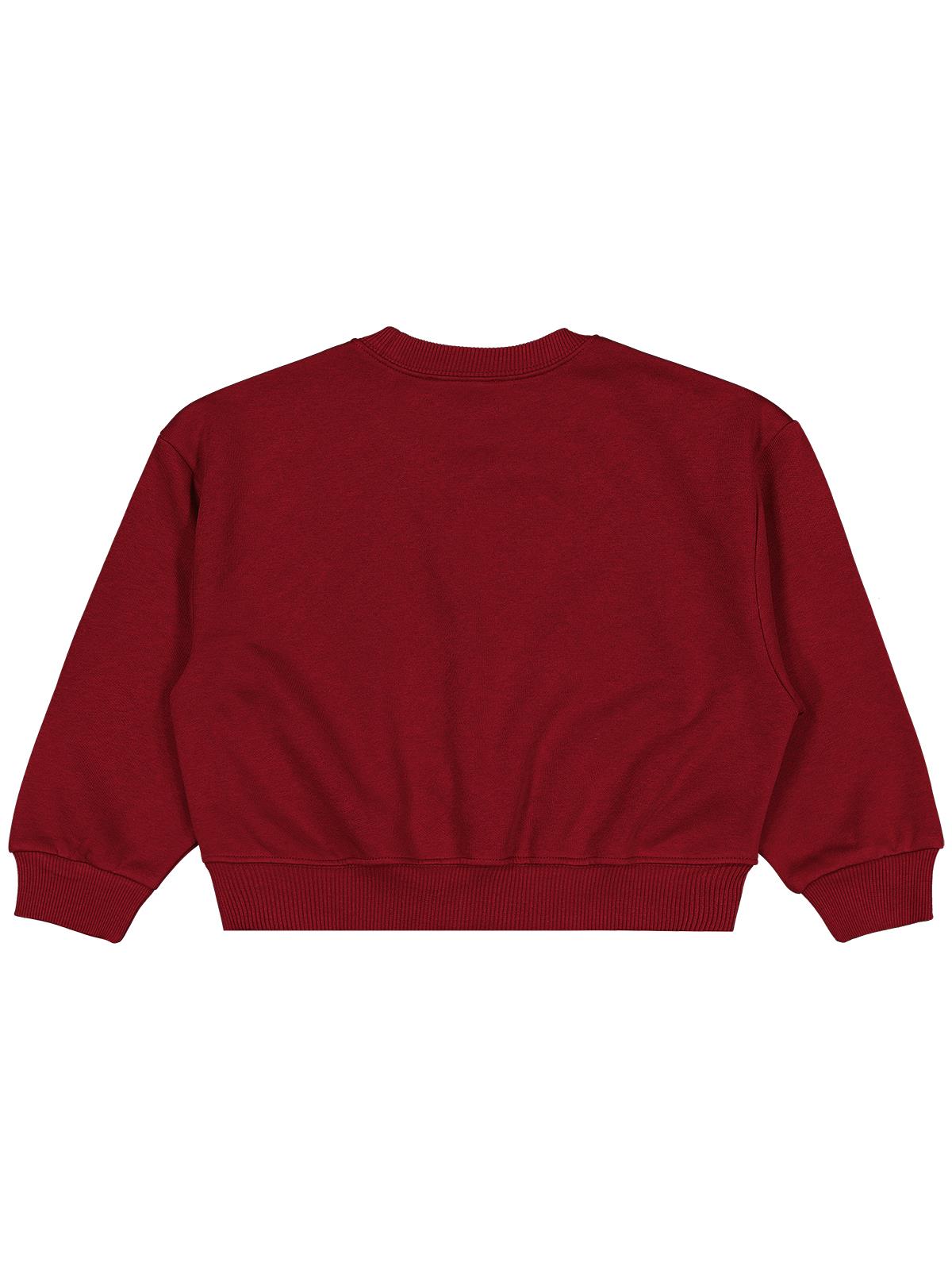Civil Kız Çocuk Düz Sweatshirt | 3 İp Uzun Kol Bisiklet Yaka | Okul Kreş ve Günlük Kullanım - Bordo