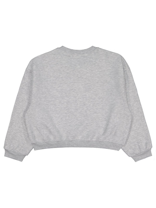Civil Girls Kız Çocuk Düz Sweatshirt | 3 İp Uzun Kol Bisiklet Yaka | Okul Kreş ve Günlük Kullanım - Gri