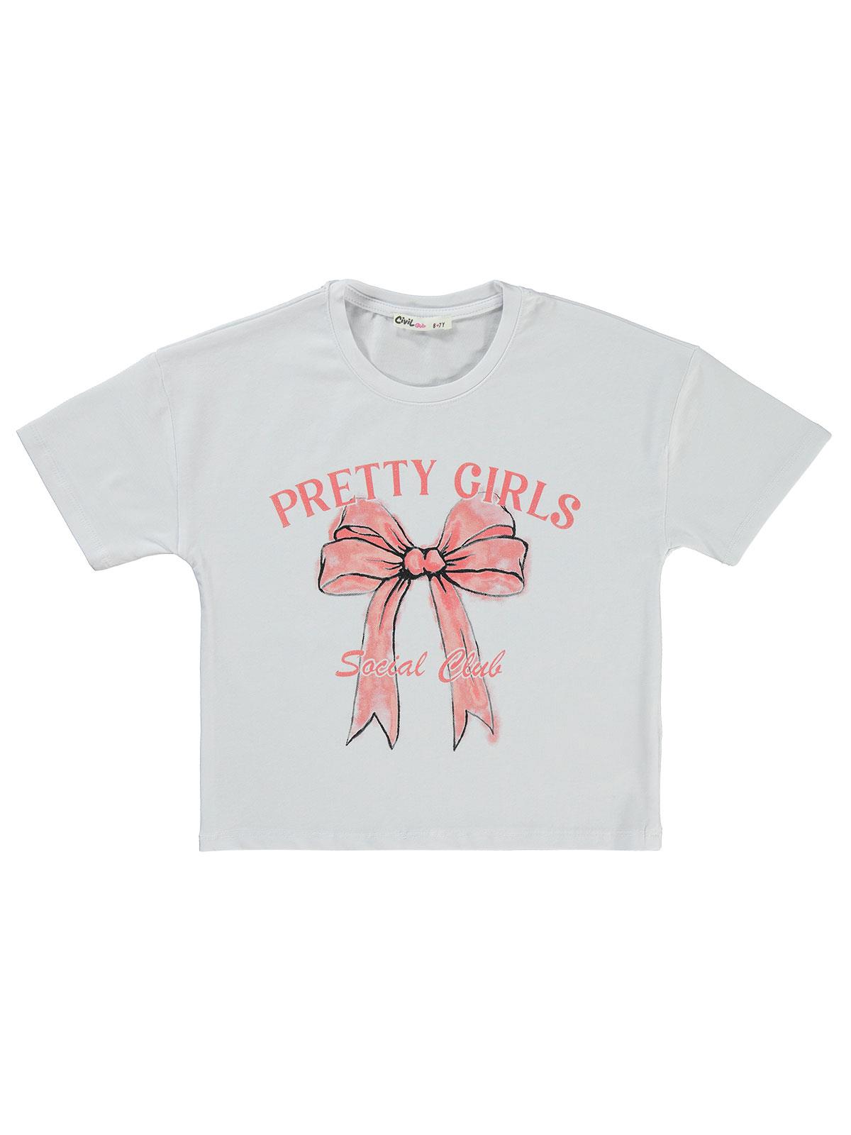 Civil Girls Pretty Girl Baskılı 2'li Set 6-9 Yaş Tişört