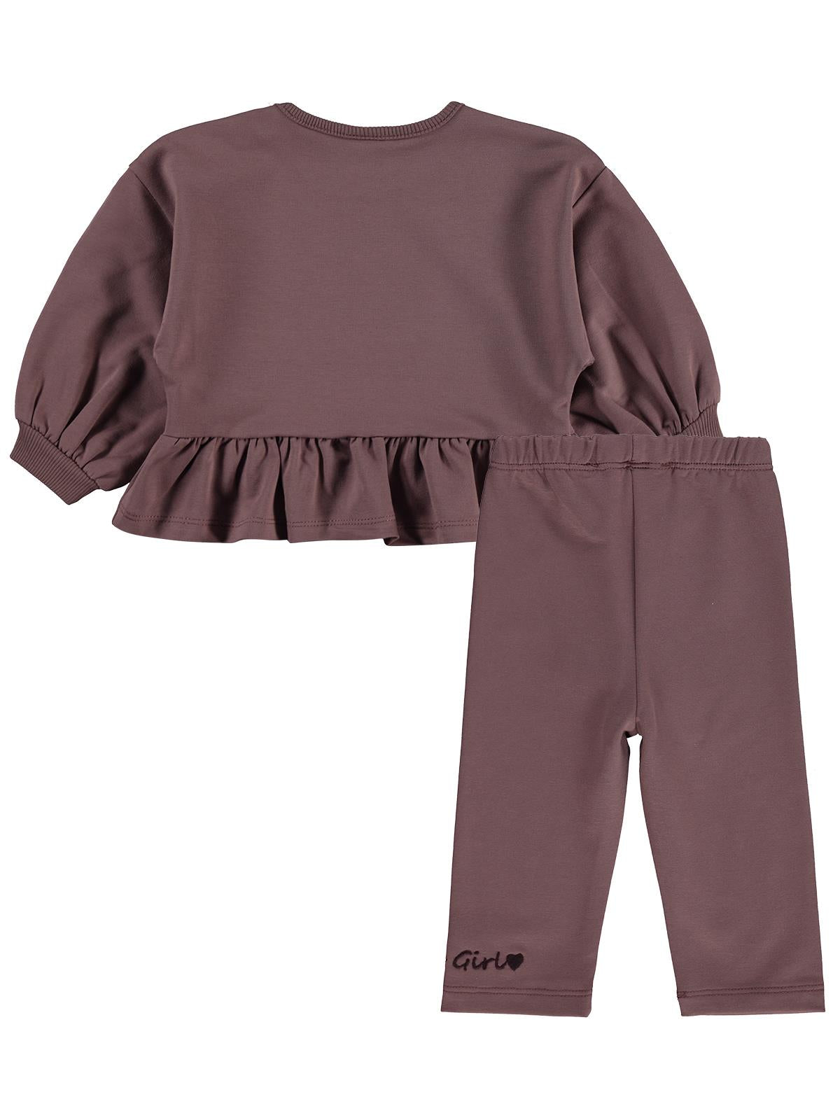 Civil Baby Cool Girl Nakışlı 6-18 Ay Takım - Kahve