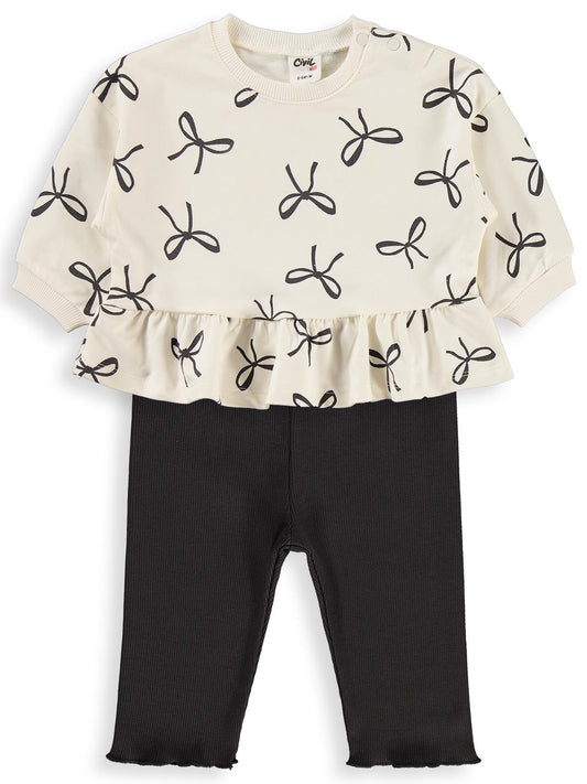 Civil Baby Fiyonk Empirme 6-18 Ay Takım - Ekru