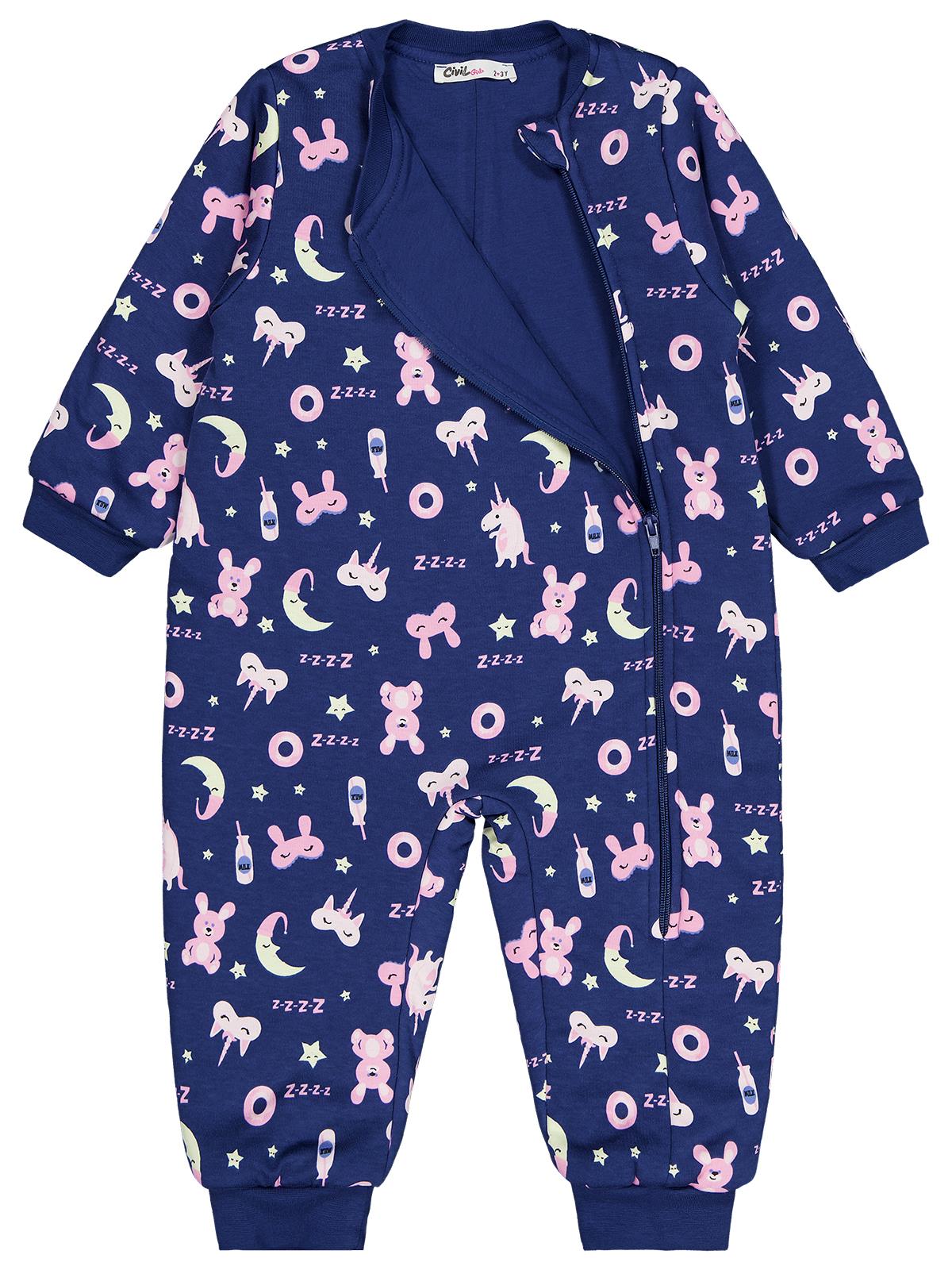 Civil Girls Unicorn Ve Uyku Empirme 90 Gr 2-5 Yaş Uyku Tulumu - Mavi