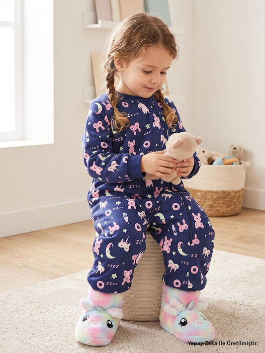 Civil Girls Unicorn Ve Uyku Empirme 90 Gr 2-5 Yaş Uyku Tulumu - Mavi