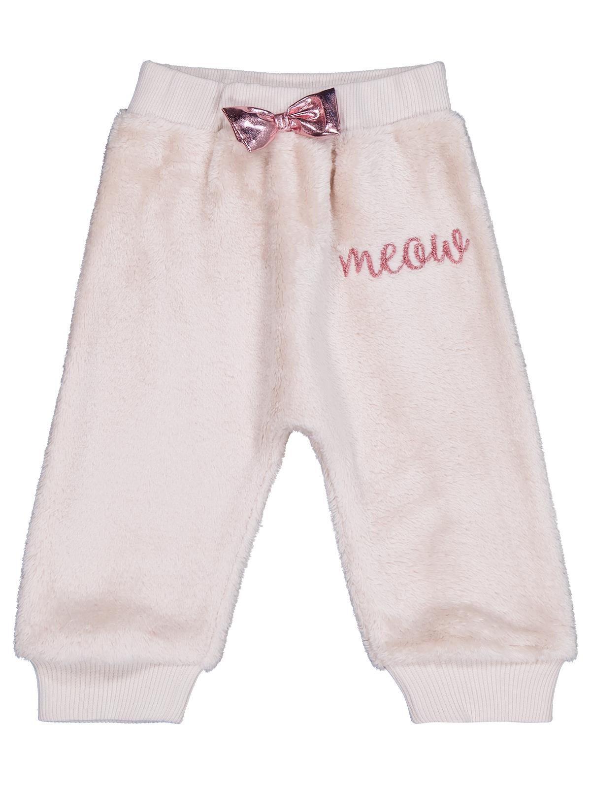 Civil Baby Bel Fiyonklu Meow Nakışlı 6-18 Ay Eşofman Altı - Bej