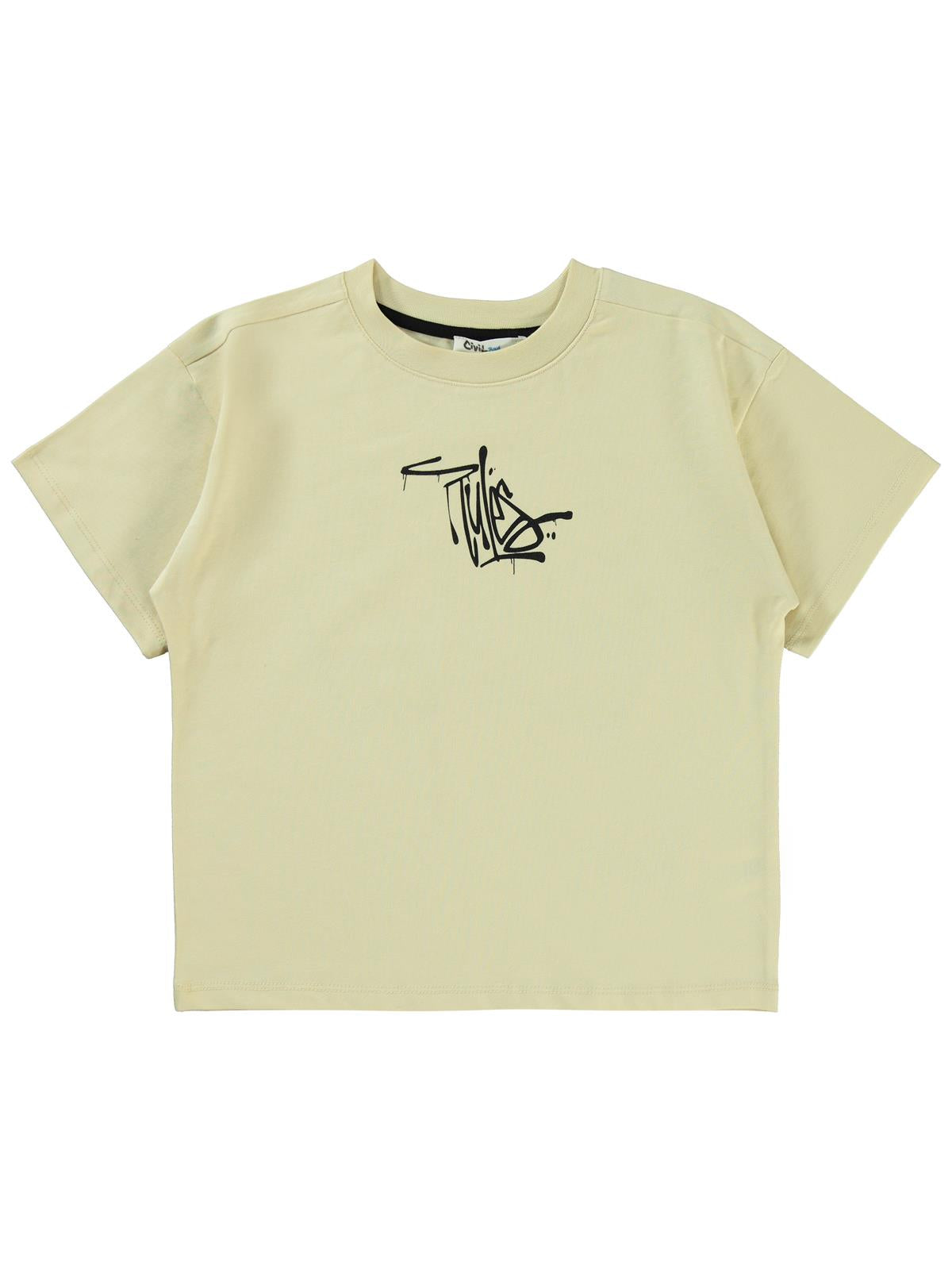 Civil Boys Comfort Zone Baskılı 10-13 Yaş Tişört - Bej