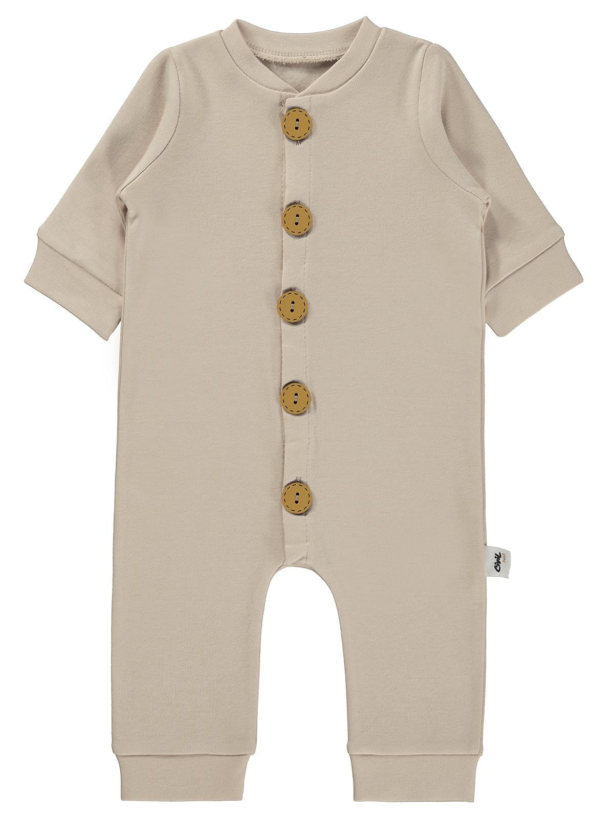 Civil Baby Düz Basic 1-6 Ay Tulum - Bej