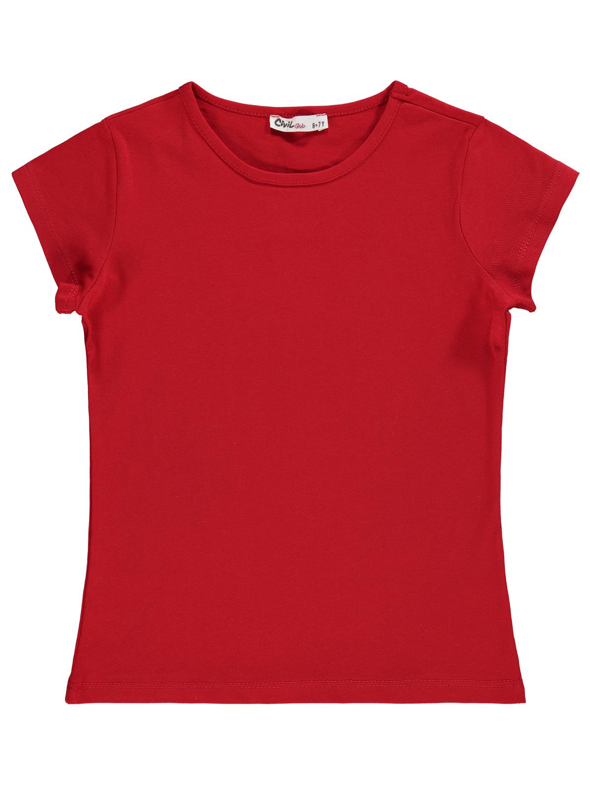 Civil Girls Basic 10-13 Yaş Tişört - Kırmızı
