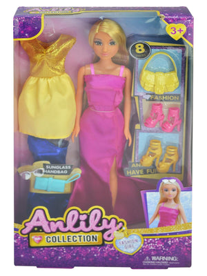 Seher Oyuncak Anlily Bebek Değiştirilebilir Elbise ve Ayakkabı Set
