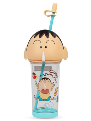 Vagonlife Crayon Shinchan Pipetli Erkek Çocuk Matara 500 ml Turkuaz
