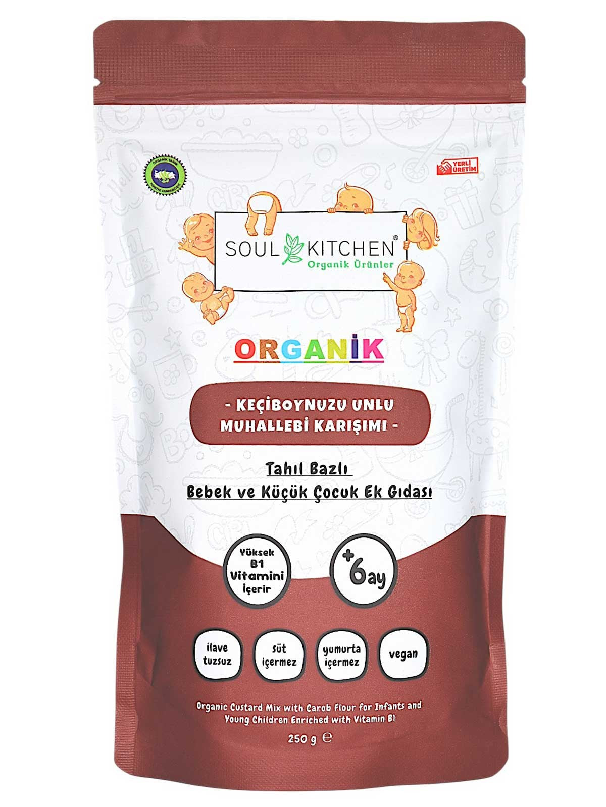 Soul Kıtchen Organik Keçiboynuzu Unlu Muhallebi Karışımı Tahıl Bazlı Bebek Ek Gıdası 250Gr