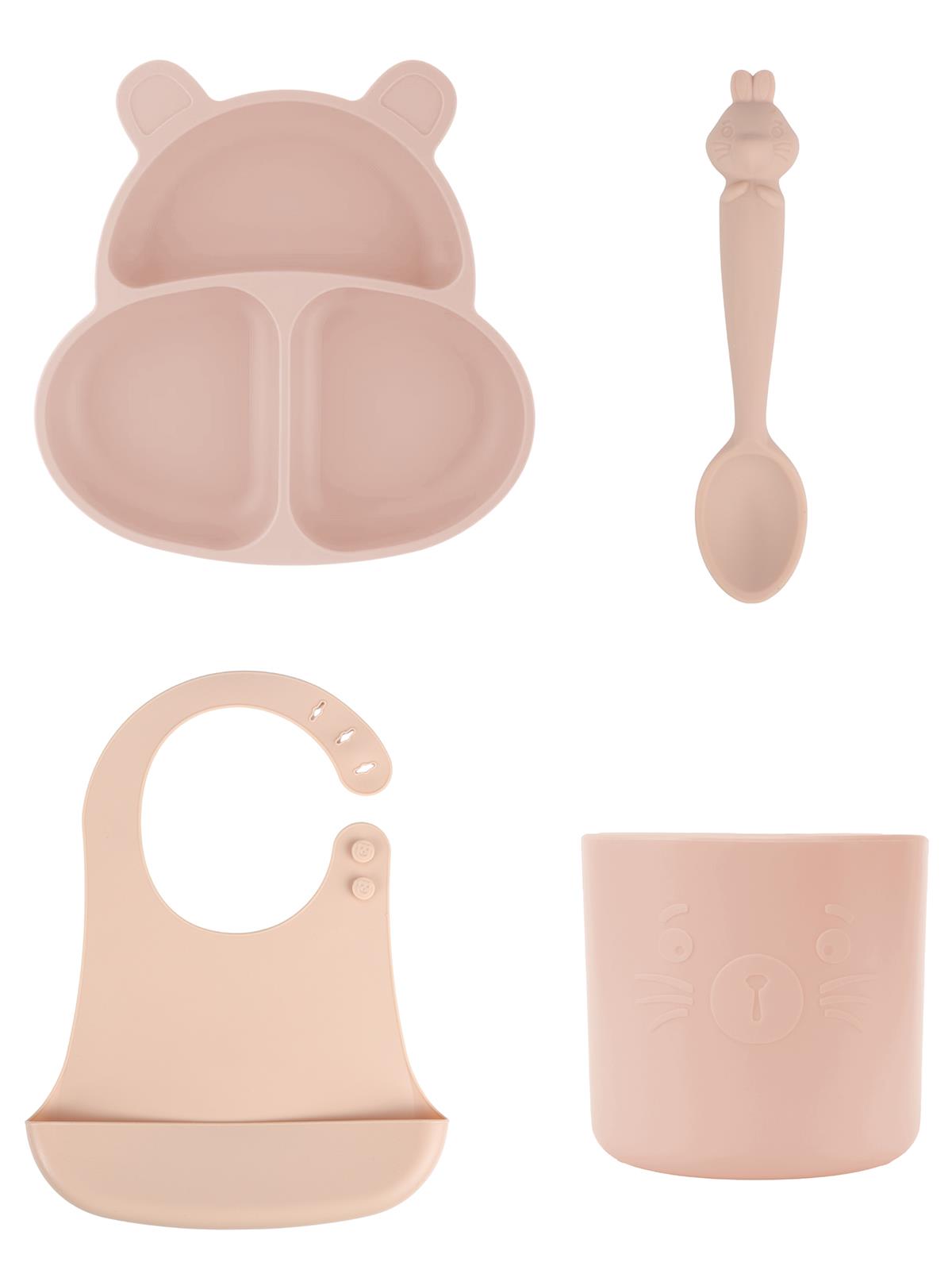 Pandish Huppo Beslenme Seti 4'lü - Pembe