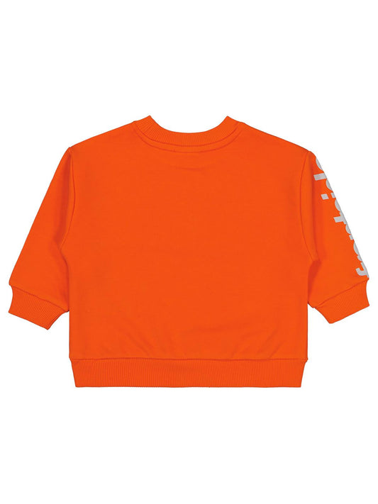 Civil Erkek Çocuk Skater Baskılı Sweatshirt | 3 İp Uzun Kol | Okul Kreş ve Günlük Kullanım - Turuncu