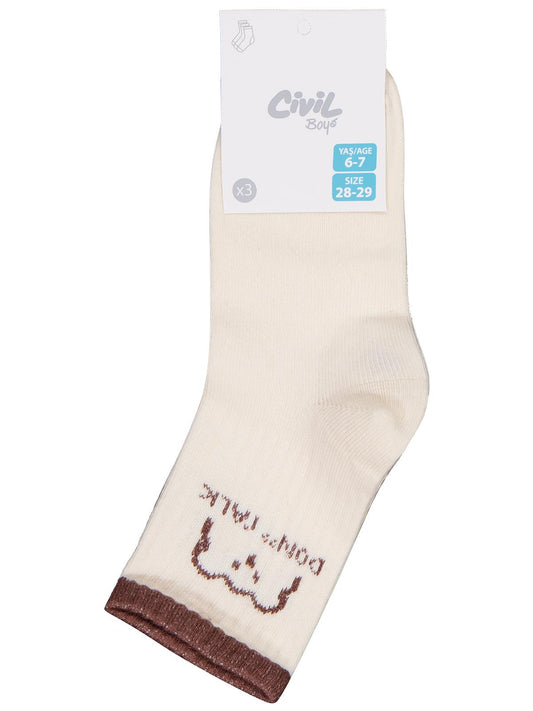Civil Erkek Çocuk Bear 3'lü Erkek Soket Çorap | Okul Kreş ve Günlük Kullanım