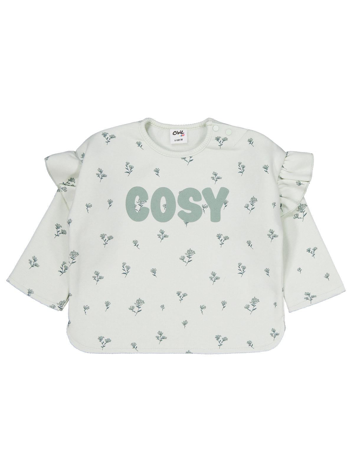 Civil Baby Çiçek Empirme 6-18 Ay Takım - Yeşil