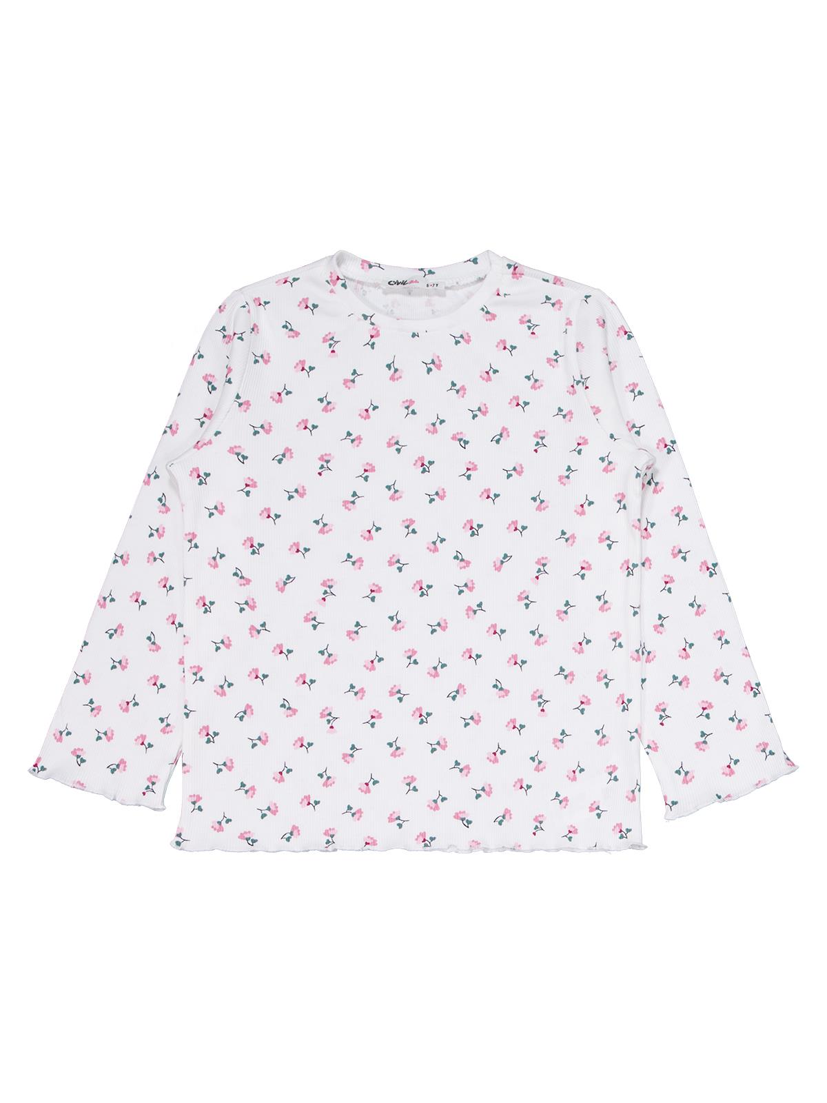 Civil Girls Çiçek Desenli 10-13 Yaş Pijama Takımı - Ekru