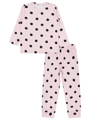 Civil Girls Puanlı 10-13 Yaş Pijama Takımı - Pudra