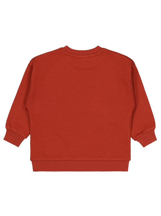 Civil Erkek Çocuk Stay Wıld Anımal Baskılı Sweatshirt | Okul Kreş ve Günlük Kullanım - Turuncu