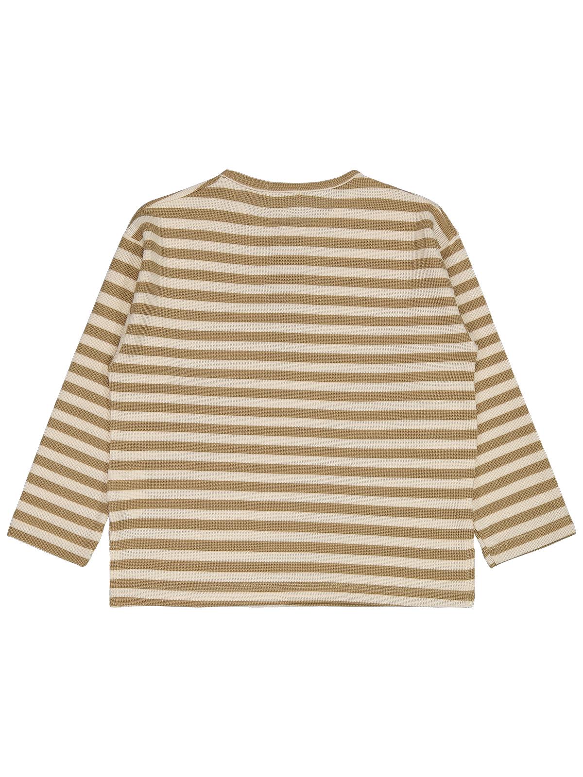 Civil Boys Çizgili Sahte Patlı 6-9 Yaş Sweatshirt - Kahve