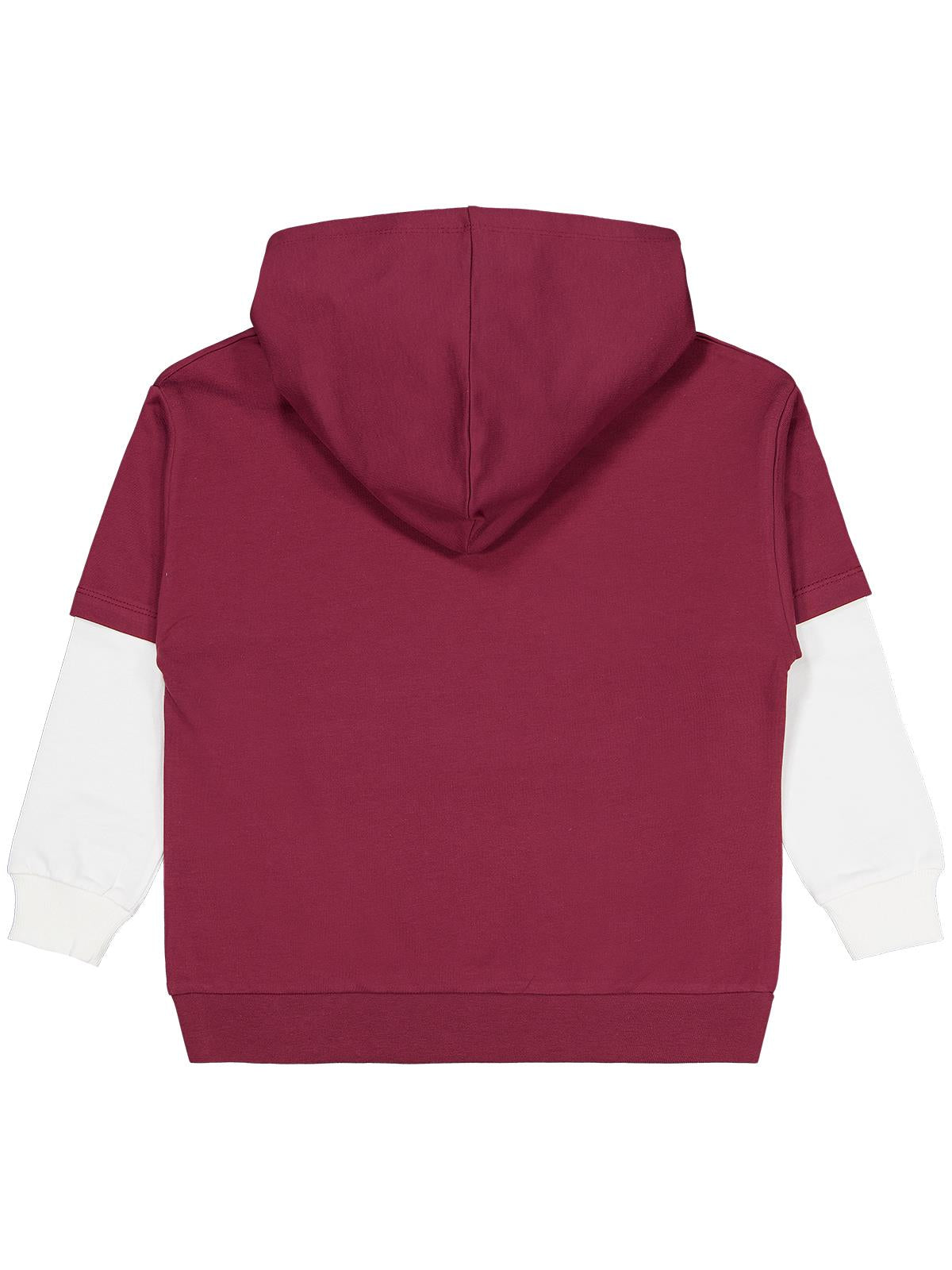 Civil Boys Stop Yıldız Baskılı 6-9 Yaş Sweatshirt - Bordo