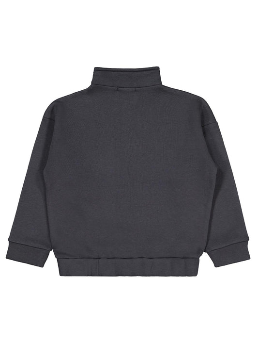 Civil Erkek Çocuk Relax Yıldız Baskılı Sweatshirt | 3 İp Uzun Kol | Okul Kreş ve Günlük Kullanım - Gri