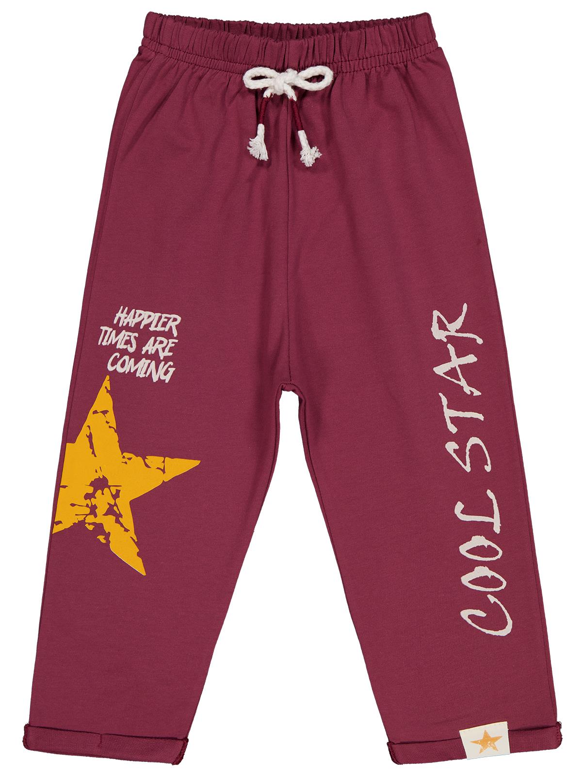 Civil Boys Cool Star Baskılı 2-5 Yaş Eşofman Altı - Bordo