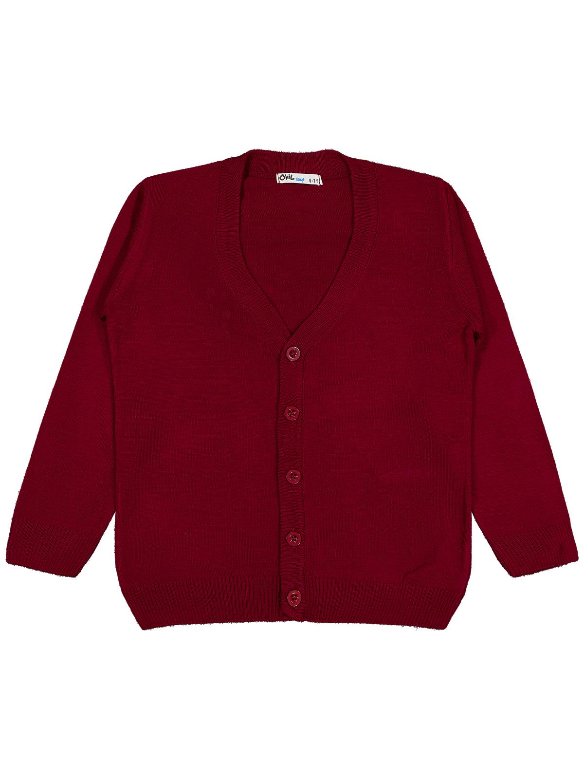 Civil Boys Basic Triko 6-9 Yaş Hırka - Bordo