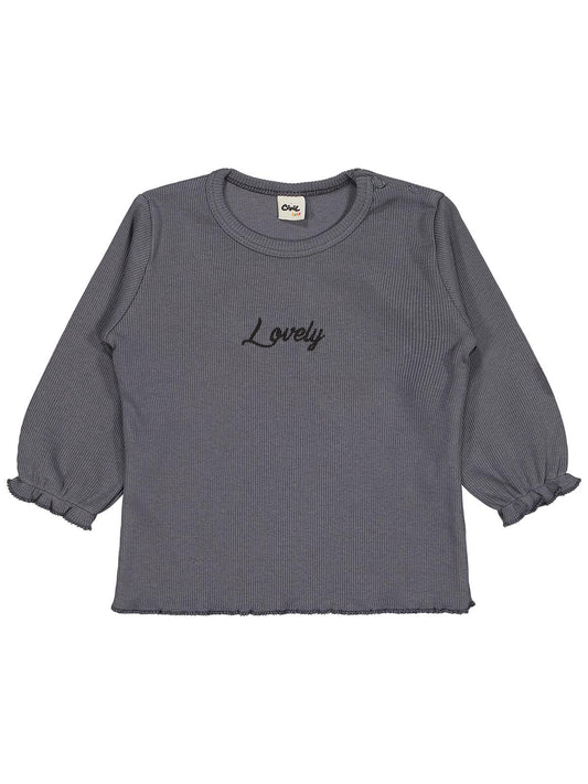 Civil Baby Lovely Nakışlı 6-18 Ay Sweatshirt - Gri