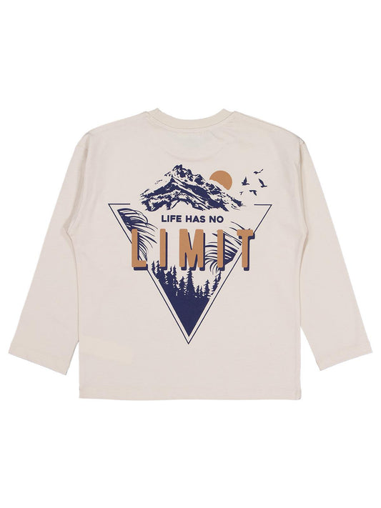Civil Erkek Çocuk Lımıt Baskılı Sweatshirt | Süprem Uzun Kol | Okul Kreş ve Günlük Kullanım - Bej
