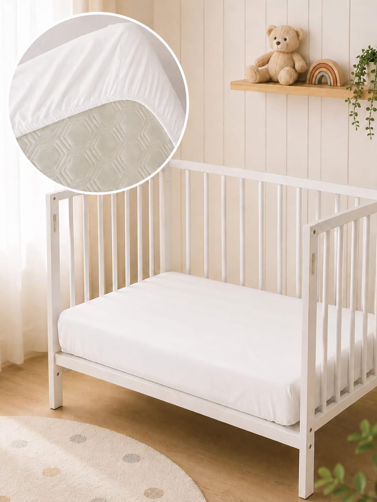 Aras Bebe Lastikli Bebek Çarşafı 70x120 - Beyaz