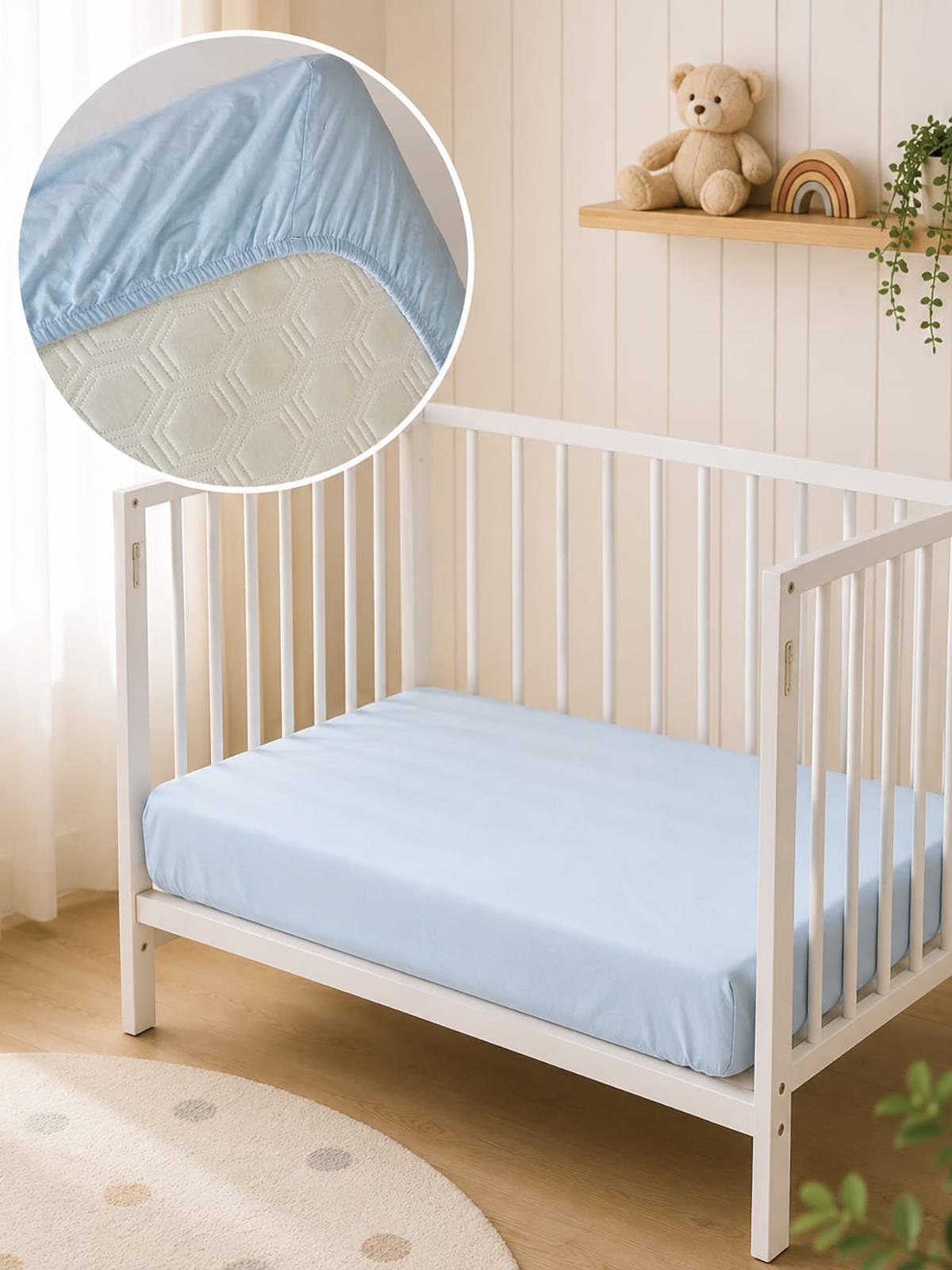Aras Bebe Lastikli Bebek Çarşafı 70x110 - Mavi