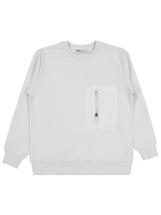 Civil Erkek Çocuk Etiketli - Micro Garnili Sweatshirt | Okul Kreş ve Günlük Kullanım - Gri