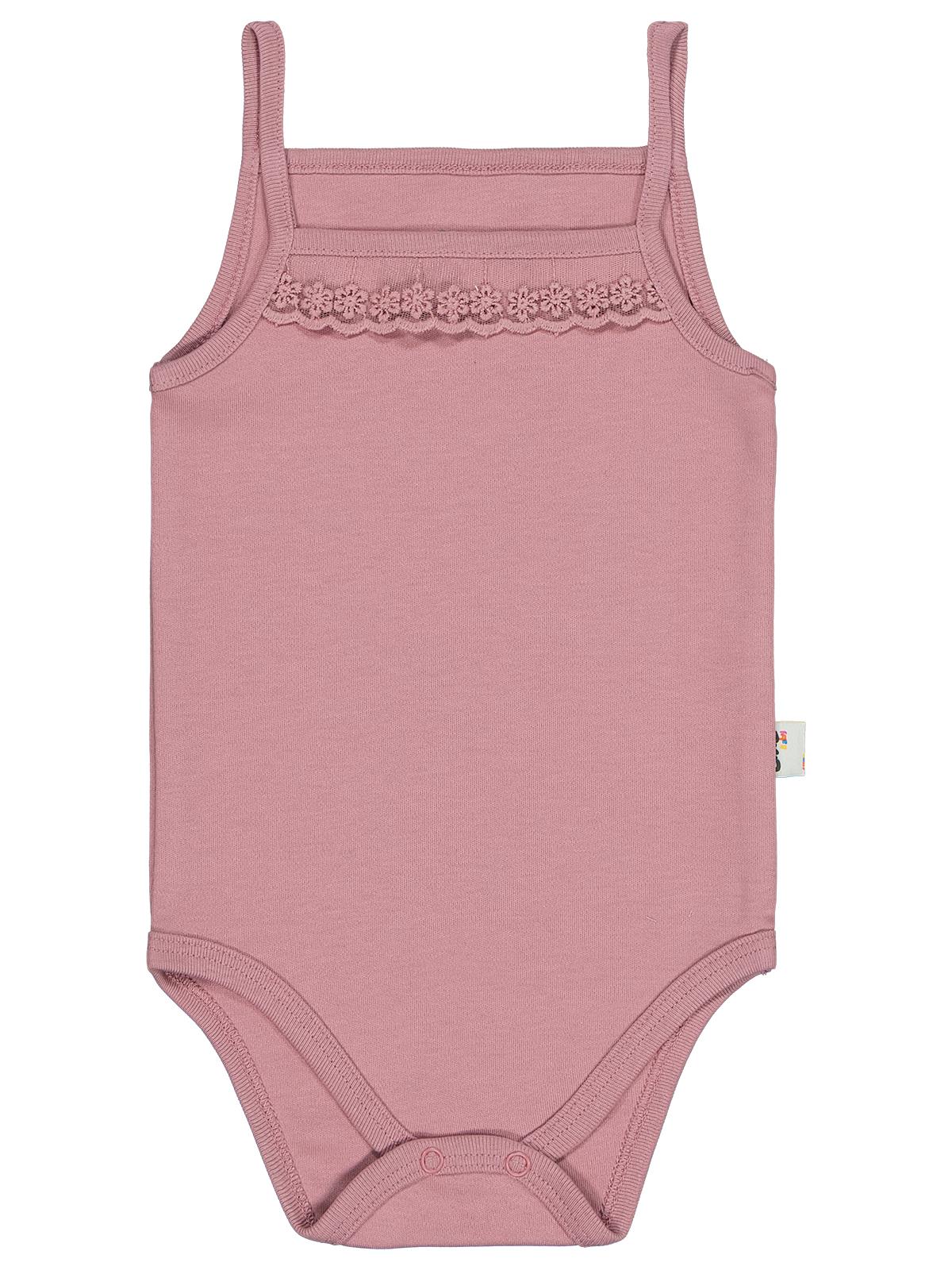 Civil Baby İp Askılı Dantelli 12-24 Ay Kız Çıtçıtlı Badi - Pembe