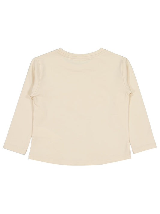 Civil Kız Çocuk Kelebek Baskılı Sweatshirt | Likralı Süprem Şardonlu | Okul Kreş ve Günlük Kullanım - Fil Dişi