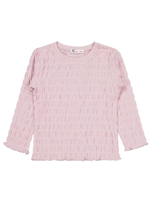 Civil Girls Kız Çocuk Raporlu Sweatshirt | Jakarlı Likralı Süprem Uzun Kol | Okul Kreş ve Günlük Kullanım - Pembe