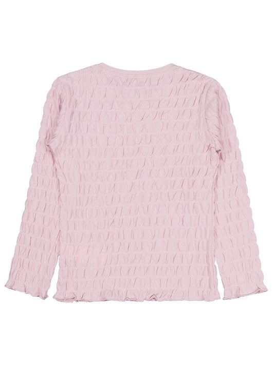 Civil Kız Çocuk Raporlu Sweatshirt | Jakarlı Likralı Süprem Uzun Kol | Okul Kreş ve Günlük Kullanım - Pembe